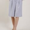 BERMUDA IN TESSUTO EFFETTO MÉLANGE - Dusty Blue, S
