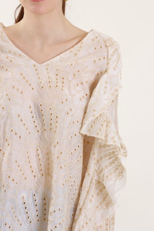 Alternative view of BLUSA SANGALLO CON VOLANT E MOTIVO FLOREALE