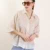 CAMICIA SANGALLO CON VOLANT E MOTIVO FLOREALE - Panna, TU