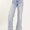 JEANS A GAMBA DRITTA CON STRASS SUL FONDO - Blu-jeans, XL