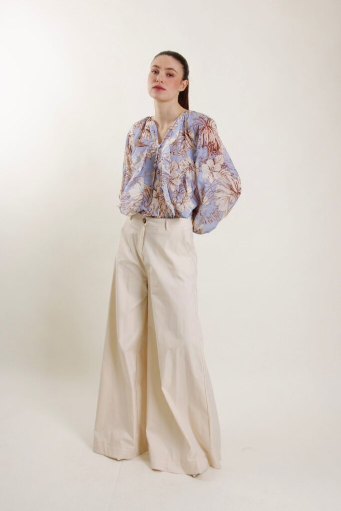 WIDE LEG COTTON TROUSERS 