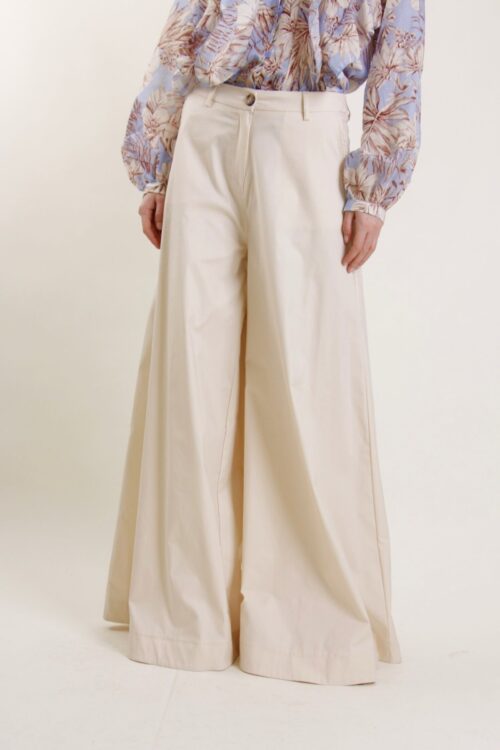 Alternative view of PANTALONI WIDE LEG IN COTONE