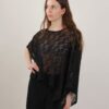 PONCHO TRAFORATO ASIMMETRICO - Black, TU