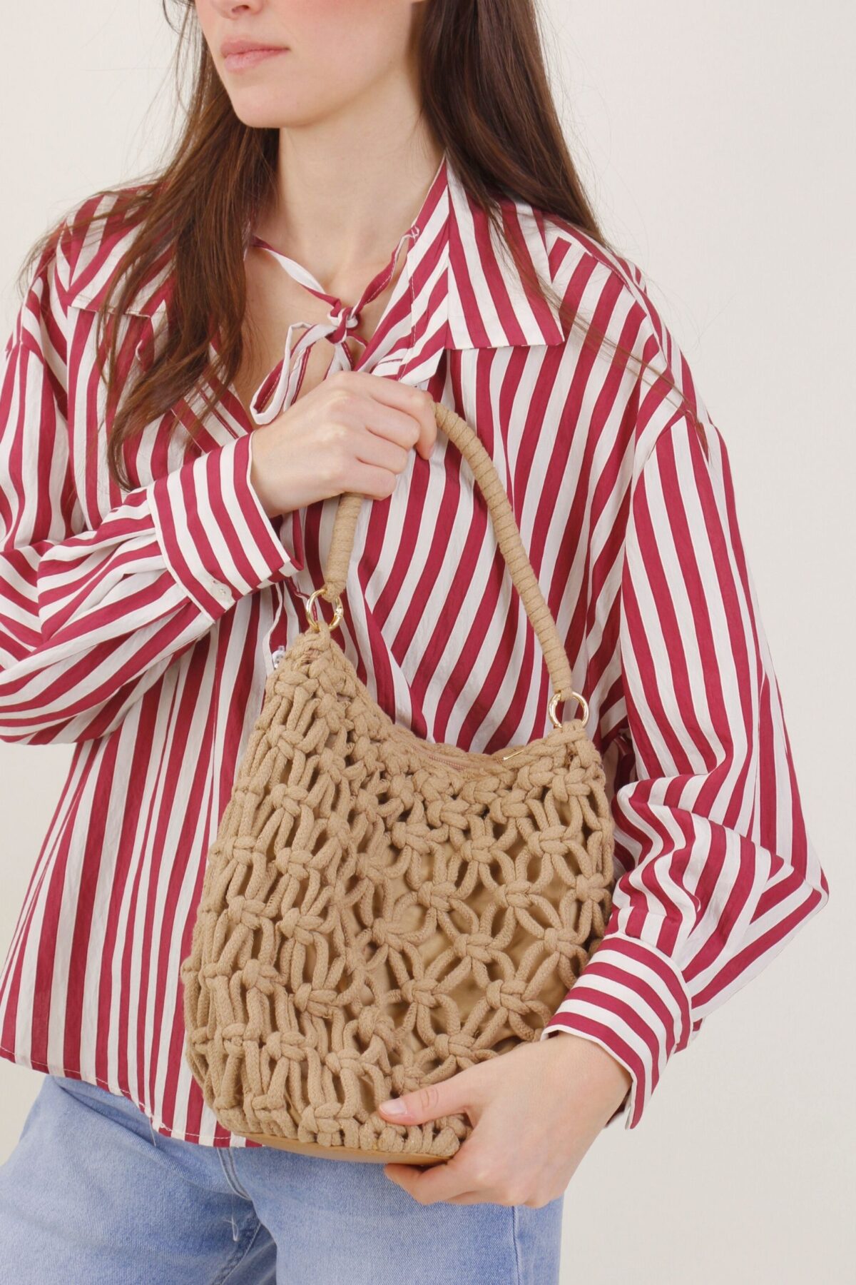 BORSA A SECCHIELLO IN CORDA ANNODATA