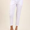 PANTALONI IN POPELINE ALLA CAVIGLIA - Bianco, L