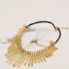COLLANA CON PENDENTI E CORDINO NERO - Gold, TU