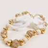 COLLANA CON PERLE EFFETTO MARMORIZZATO - Oro, TU