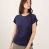 MAGLIA A MANICHE CORTE CON NODO LATERALE - Blue, TU