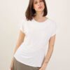 MAGLIA A MANICHE CORTE CON NODO LATERALE - Cream, TU