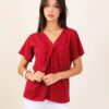 MAGLIA A MANICHE CORTE CON DETTAGLIO INCROCIATO SUL PETTO - India, TU