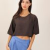 CROP TOP IN TESSUTO EFFETTO STROPICCIATO - Moro, TU