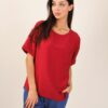 T-SHIRT CON TASCHINA IN TESSUTO EFFETTO STROPICCIATO - India, TU