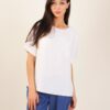 T-SHIRT CON TASCHINA IN TESSUTO EFFETTO STROPICCIATO - Panna, TU