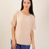 T-SHIRT CON TASCHINA IN TESSUTO EFFETTO STROPICCIATO - Sabbia, TU