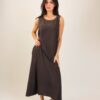 ABITO LUNGO SENZA MANICHE - Dark Brown, TU
