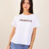 T-SHIRT SCRITTA "WEEKEND" - Dark Brown, TU