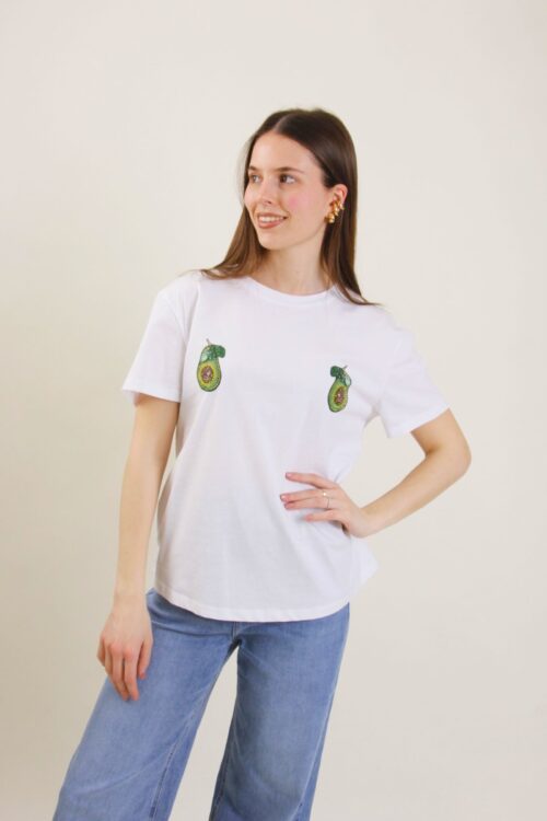 T-SHIRT CON AVOCADO IN STRASS