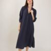 TUNICA LUNGA CON SCOLLO ALLA COREANA - Blue, TU