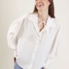 CAMICIA IN TESSUTO EFFETTO CREPE - Panna, TU