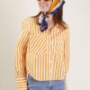 CAMICIA A RIGHE CON TASCHE FRONTALI - Arancio, L