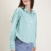 CAMICIA A RIGHE CON TASCHE FRONTALI - Verde, M