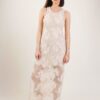 ABITO LUNGO IN CROCHET LAVORAZIONE FLOREALE - Beige, TU