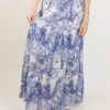 GONNA LUNGA A BALZE CON STAMPA TROPICALE - Blue, TU