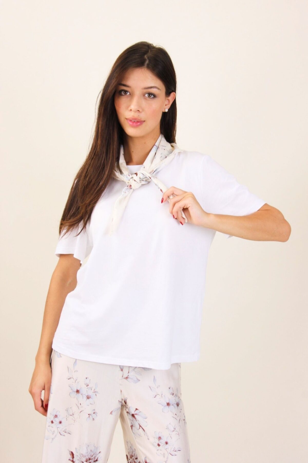 T-SHIRT CON FOULARD FANTASIA FLOREALE