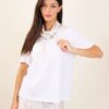 T-SHIRT CON FOULARD FANTASIA FLOREALE - Bianco, TU