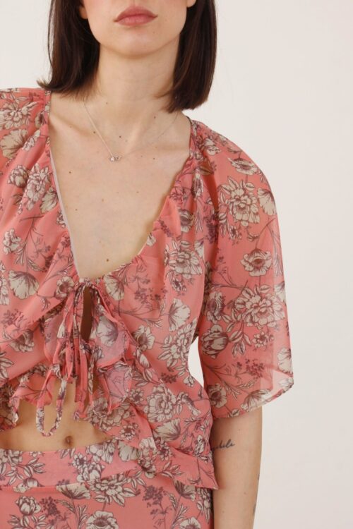 Alternative view of BLUSA FANTASIA FLOREALE CON DOPPI FIOCCHI E VOLANT
