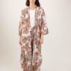 KIMONO LUNGO IN VISCOSA STAMPATA - Orange, TU