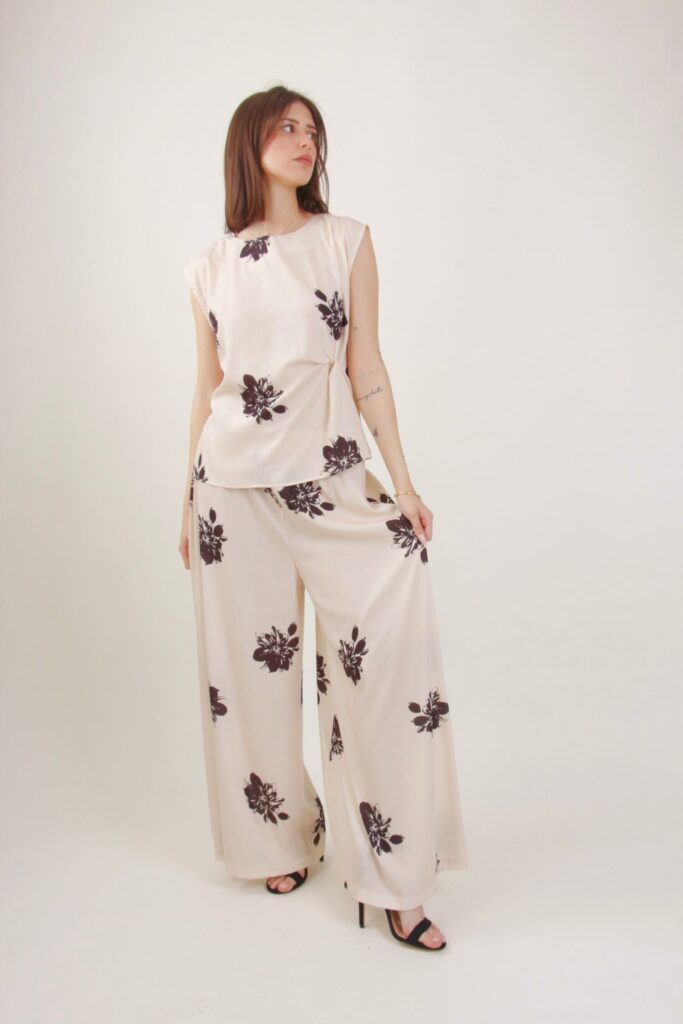 PALAZZO TROUSERS WITH FLORAL PRINT 