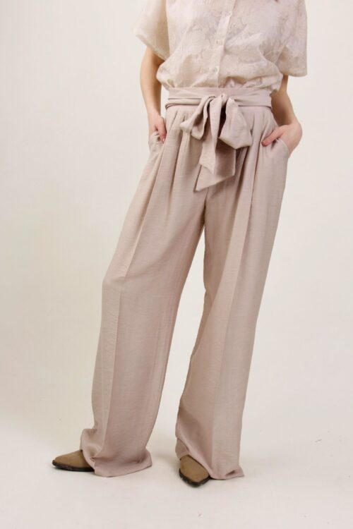 Alternative view of PANTALONI A PALAZZO IN VISCOSA CON FIOCCO