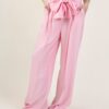 PANTALONI A PALAZZO IN VISCOSA CON FIOCCO - Rosa, TU