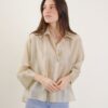 CAMICIA SEMITRASPARENTE DALLA LINEA AMPIA - Beige, TU