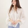CAMICIA SEMITRASPARENTE DALLA LINEA AMPIA - White, TU