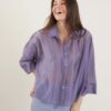 CAMICIA SEMITRASPARENTE DALLA LINEA AMPIA - Denim, TU