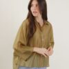 CAMICIA SEMITRASPARENTE DALLA LINEA AMPIA - Militare, TU