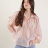CAMICIA SEMITRASPARENTE DALLA LINEA AMPIA - Rose, TU