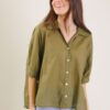 CAMICIA IN COTONE SEMITRASPARENTE - Sage Green, TU