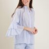 CAMICIA CON MANICHE A BALZE - Sky blue, TU