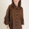 CAMICIA CON MANICHE A BALZE - Moka, TU