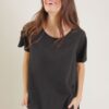 T-SHIRT IN COTONE ASIMMETRICA - Nero, TU