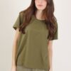 T-SHIRT IN COTONE ASIMMETRICA - Verde, TU