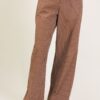 PANTALONI GAMBA LARGA A RIGHE - Moka, M