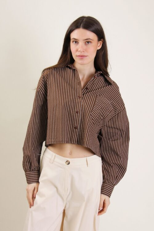 CAMICIA A RIGHE CROPPED