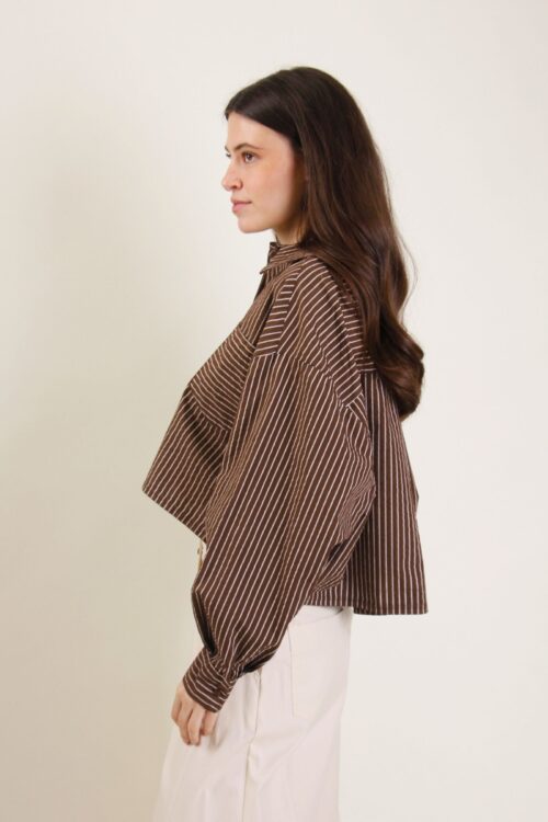 Alternative view of CAMICIA A RIGHE CROPPED