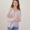 CAMICIA IN MISTO SETA CON ROUCHES - Rose, TU