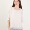 BLUSA IN MISTO SETA CON MANICA AMPIA - Burro, TU