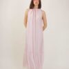 ABITO CON SCOLLO ARRICCIATO IN MISTO SETA - Rose, TU